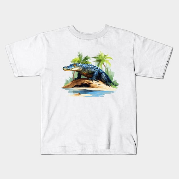 American Alligator Kids T-Shirt by zooleisurelife